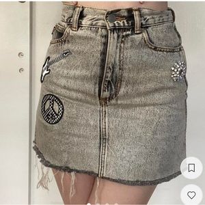 MARC JACOBS Grey Denim Acid Wash Mini Skirt SZ 0